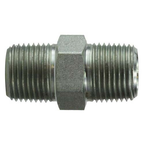 Hex Nipple, 2-in Male NPTF x 1-1/2-in Male NPTF, Steel