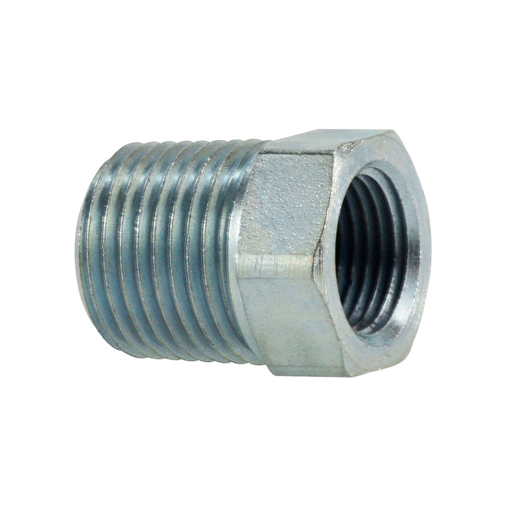 Hex Pipe Reducer Bushing, 1-1/2-in Male NPTF x 1/2-in Female NPTF, Steel
