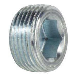 Flush Hollow Hex Plug with 7/8 Taper, 3/4 in MPT, Steel