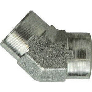 45-deg Pipe Elbow, 1/8-in Female NPTF x 1/8-in Female NPTF, Steel