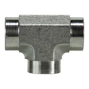 Pipe Tee, 1/8-in Female NPTF x 1/8-in Female NPTF x 1/8-in Female NPTF, Steel