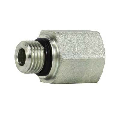 Male O-Ring to Female Pipe Adapter, 1/8-in Male O-Ring Boss x 1/8-in Female NPTF, Steel