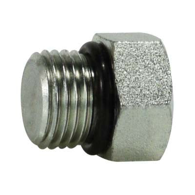 Solid External Hex Plug, 1-in Male O-Ring Boss, Steel