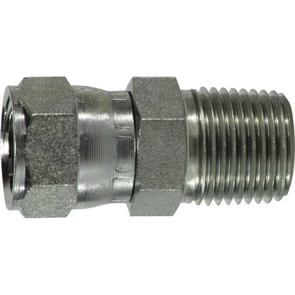 Swivel Adapter, 2-in Female JIC Swivel x 2-in Male NPTF, Steel