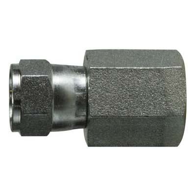 Female Pipe Swivel Adapter, 5/8-in Female JIC Swivel x 3/8-in Female NPTF, Steel