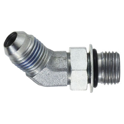 45-deg Elbow, 1/8-in Male JIC x 1/8-in Male Adjustable O-Ring Boss, Steel
