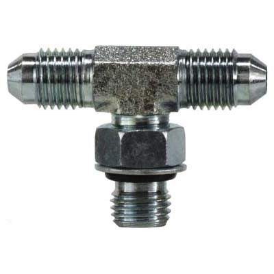 Branch Tee, 1-1/4-in Male JIC x 1-1/4-in Male JIC x 1-1/4-in Male Adjustable O-Ring Boss, Steel