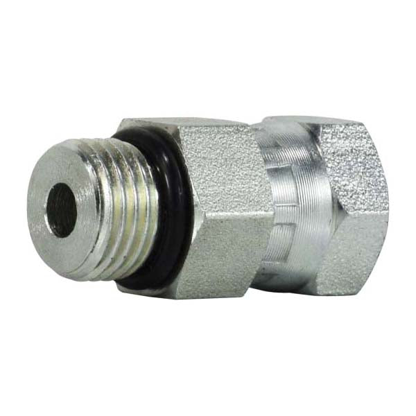 Straight Swivel Adapter, 2-in Male O-Ring Boss x 2-in Female NPSM Swivel, Steel