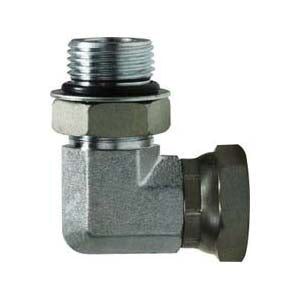 90-deg Swivel Elbow, 1-1/2-in Male Adjustable O-Ring Boss x 1-1/2-in Female NPSM Swivel, Steel
