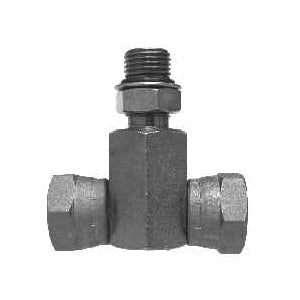 Branch Tee, 1/2-in Male Adjustable O-Ring Boss x 1/2-in Female NPSM Swivel x 1/2-in Female NPSM Swivel, Steel