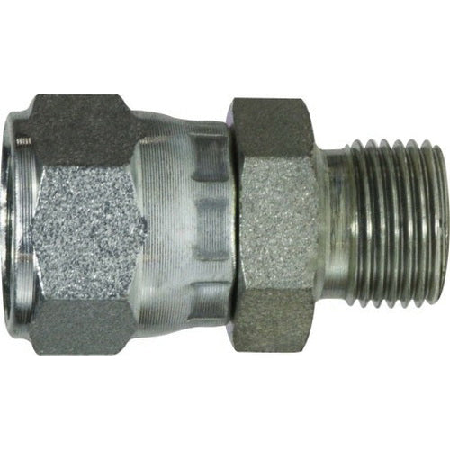 Swivel Adapter, 1/4-in Female JIC Swivel x 1/4-in Male BSPP, Steel