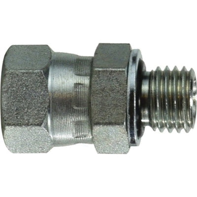 Connector, 1/4 in JIC Swivel x M10 x 1 Male Metric, Steel
