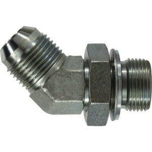 45-deg Elbow, 3/8-in Male JIC x 1/2-in Male BSPP, Steel