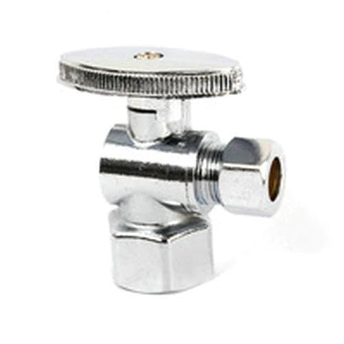 1/2" FIP x 3/8" OD Comp 1/4 Turn Compact Angle Valve - Fittings N' Valves