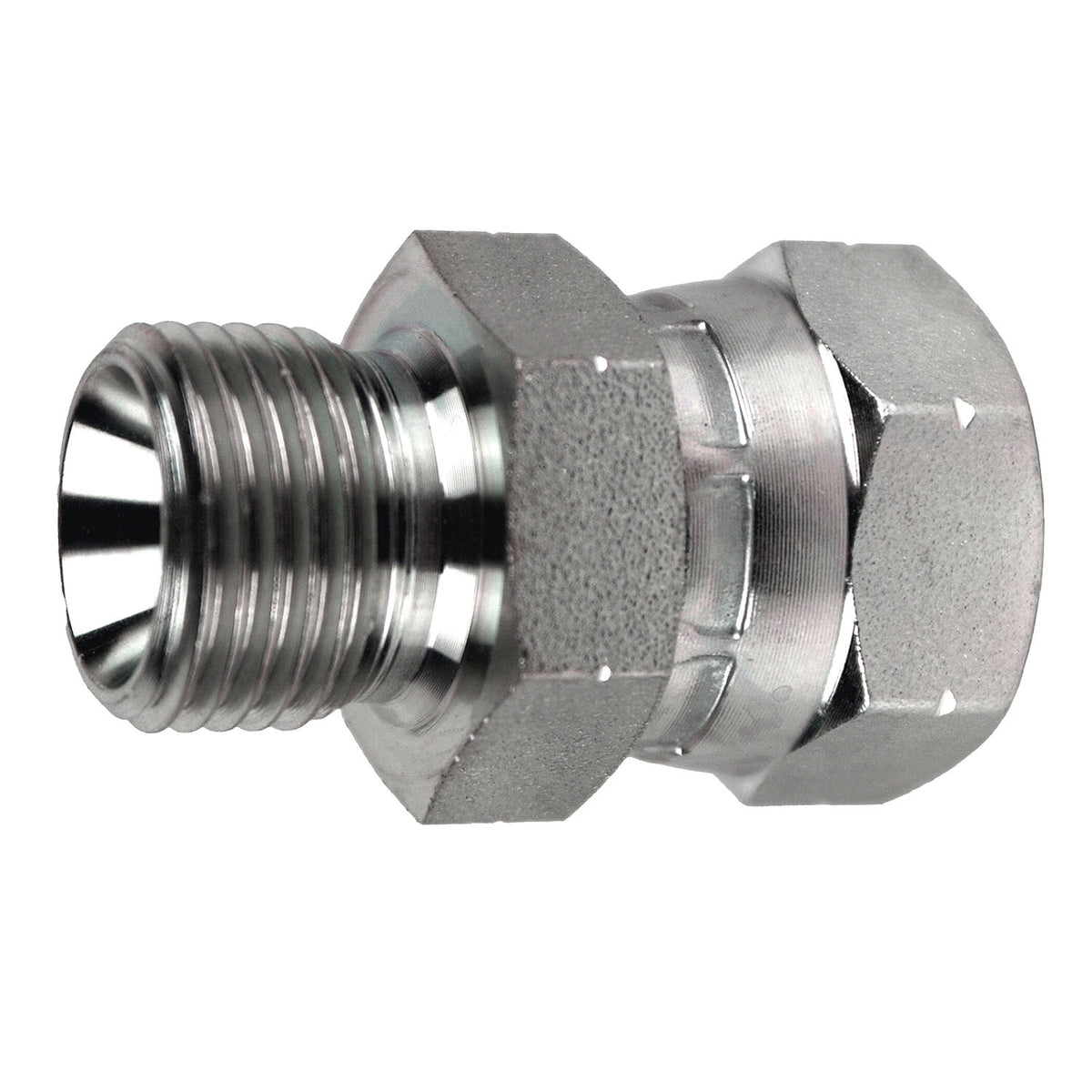 Swivel Adapter, 3/4-in Male BSPP x 1/2-in Female BSPP Swivel, Steel