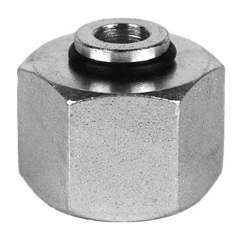 DIN Tube Cap, S08 Female Metric Swivel, Steel