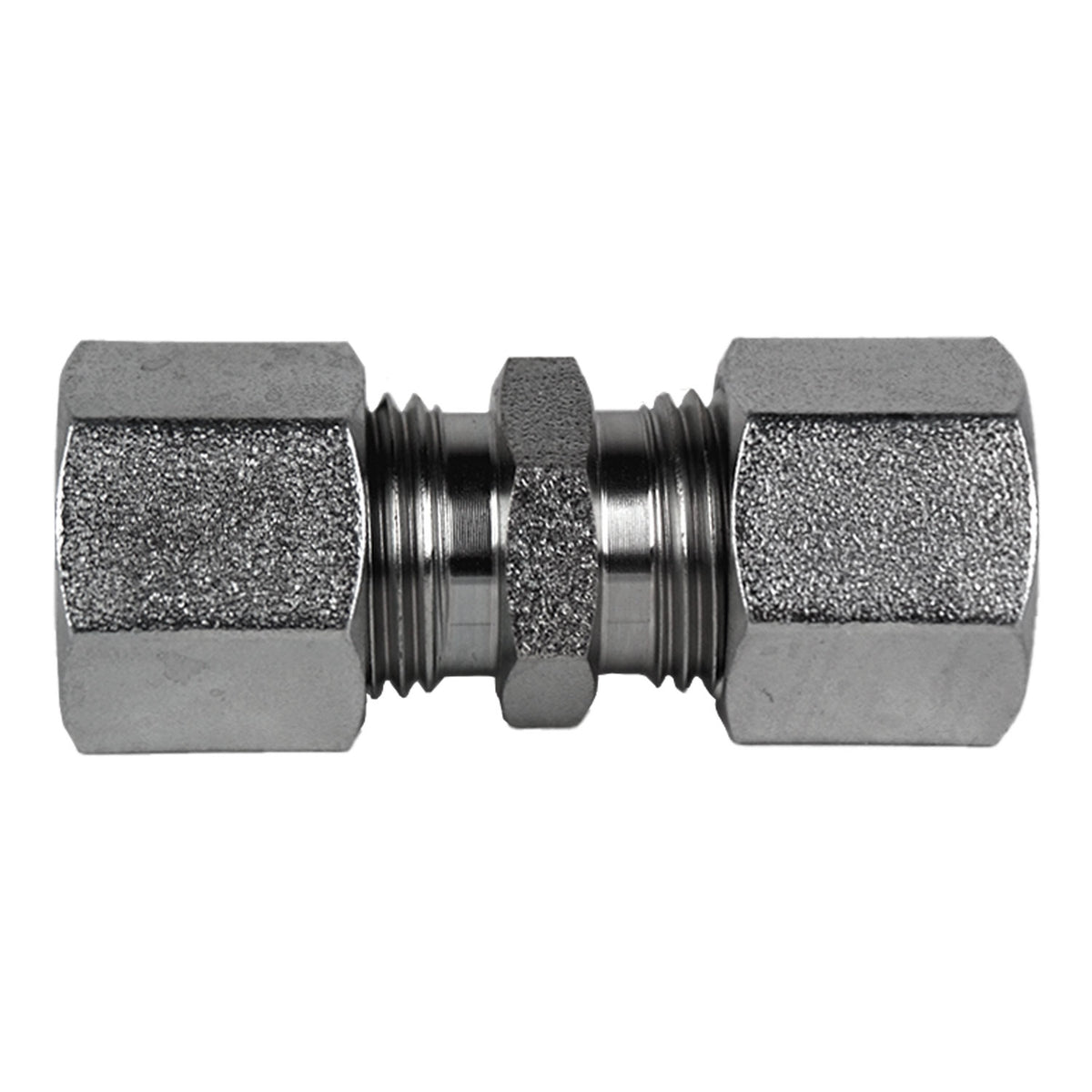 Straight Union, L12 Metric Bite Type x L12 Metric Bite Type, Steel