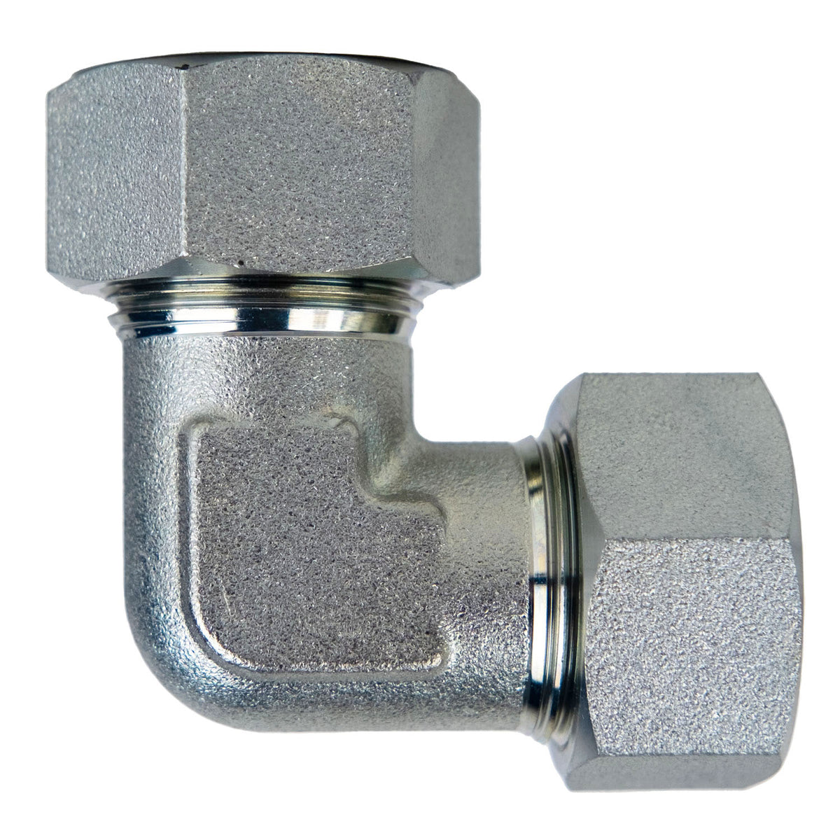 90-deg Elbow with Cutting Ring and Nut, S25 Metric Bite Type x S25 Metric Bite Type
