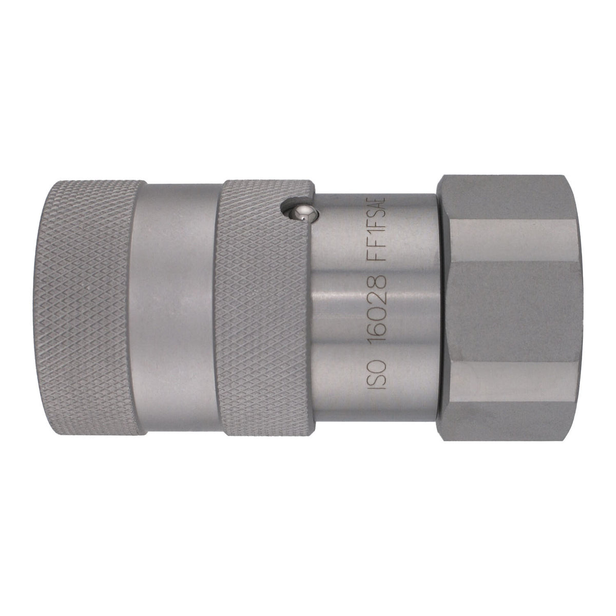 Flat Face SAE O-Ring Coupler, 1/2-in Body x 3/4-in Female O-Ring Boss, Steel