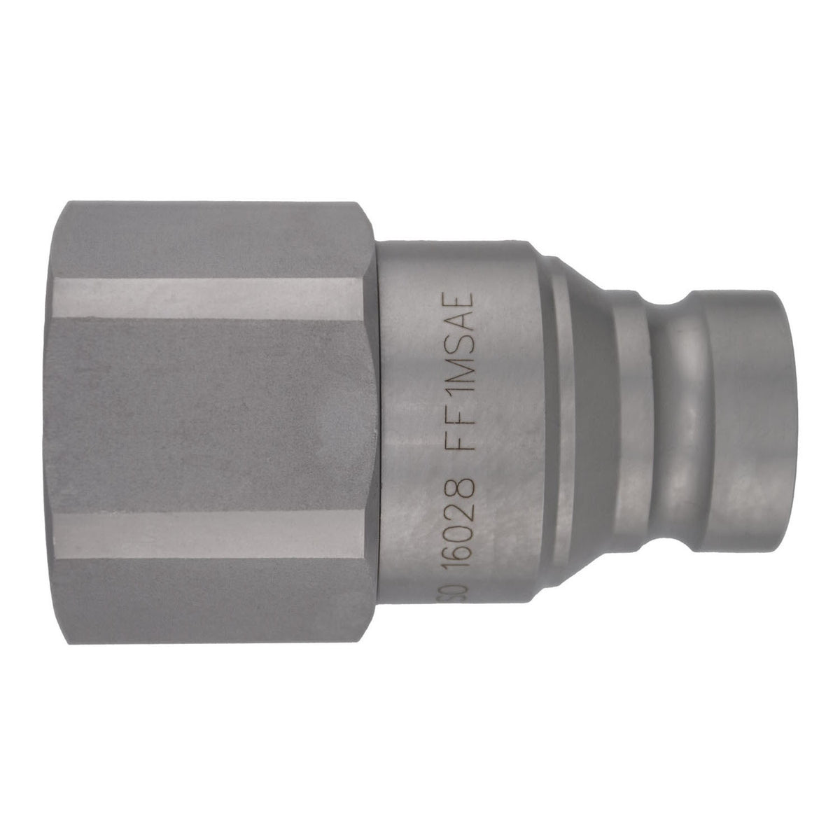Flat Face SAE O-Ring Plug, 1-in Body x 1-in Female O-Ring Boss, Steel
