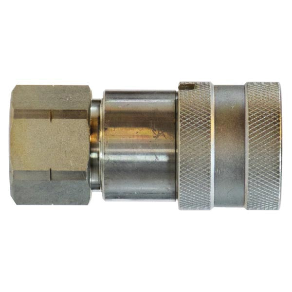 Flat Face Pipe Coupler, 3/4-in Body x 3/4-in Female NPT, Steel