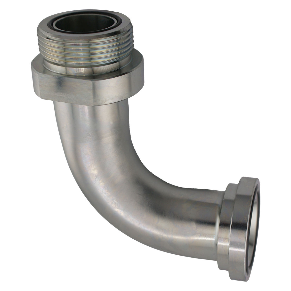 90-deg Flange Adapter, 1-1/4-in Male O-Ring Face Seal x 1-in Code 61 Flange, Steel