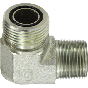90 deg Elbow, 1-3/8 in Male ORFS x 1 in MIP, Steel
