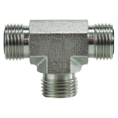 Union Tee, 1-1/4-in Male O-Ring Face Seal x 1-1/4-in Male O-Ring Face Seal x 1-1/4-in