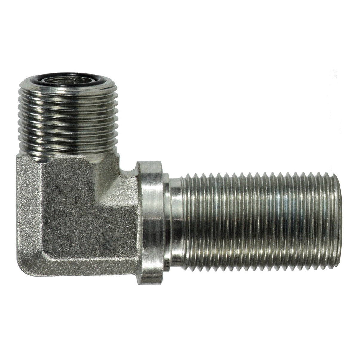 90-deg Bulkhead Union Elbow, 3/8-in Male O-Ring Face Seal x 3/8-in Male O-Ring Face Seal, Steel