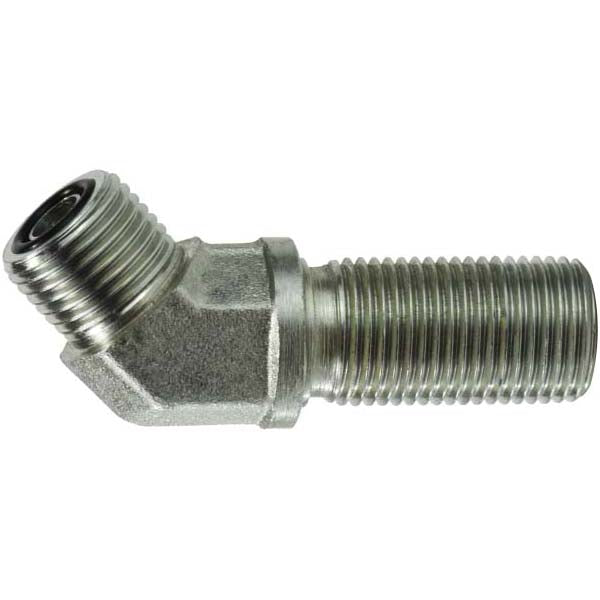 Bulkhead Union 45-deg Elbow, 5/8-in Male O-Ring Face Seal x 5/8-in Male O-Ring Face Seal