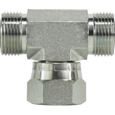 Branch Tee, 3/4-in Male O-Ring Face Seal x 3/4-in Male O-Ring Face Seal x 3/4-in, Steel