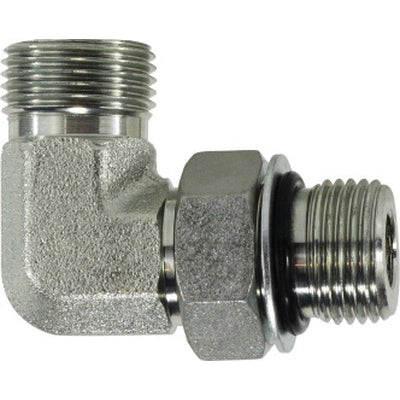 90 deg Elbow, 1-7/16 in Male ORFS x 1-1/16 in Male ORB, Steel