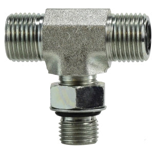 Branch Tee, 1-14 Male ORFS x 1-14 Male ORFS x 7/8 in Male ORB, Steel