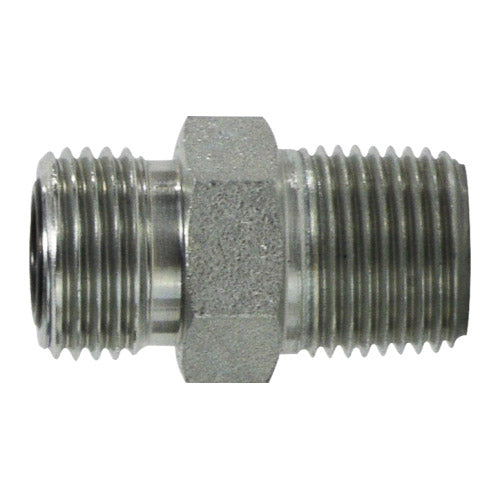 Adapter, 1/2-in Male O-Ring Face Seal x 1/4-in Male NPTF, Steel
