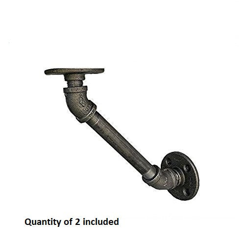 Pipe Wall Shelf Brackets - Hardware ONLY