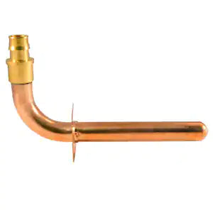 1" PEX (F1960) Stub Out Elbow W/ Square Mounting Flange, 6" x 12" - Fittings N' Valves
