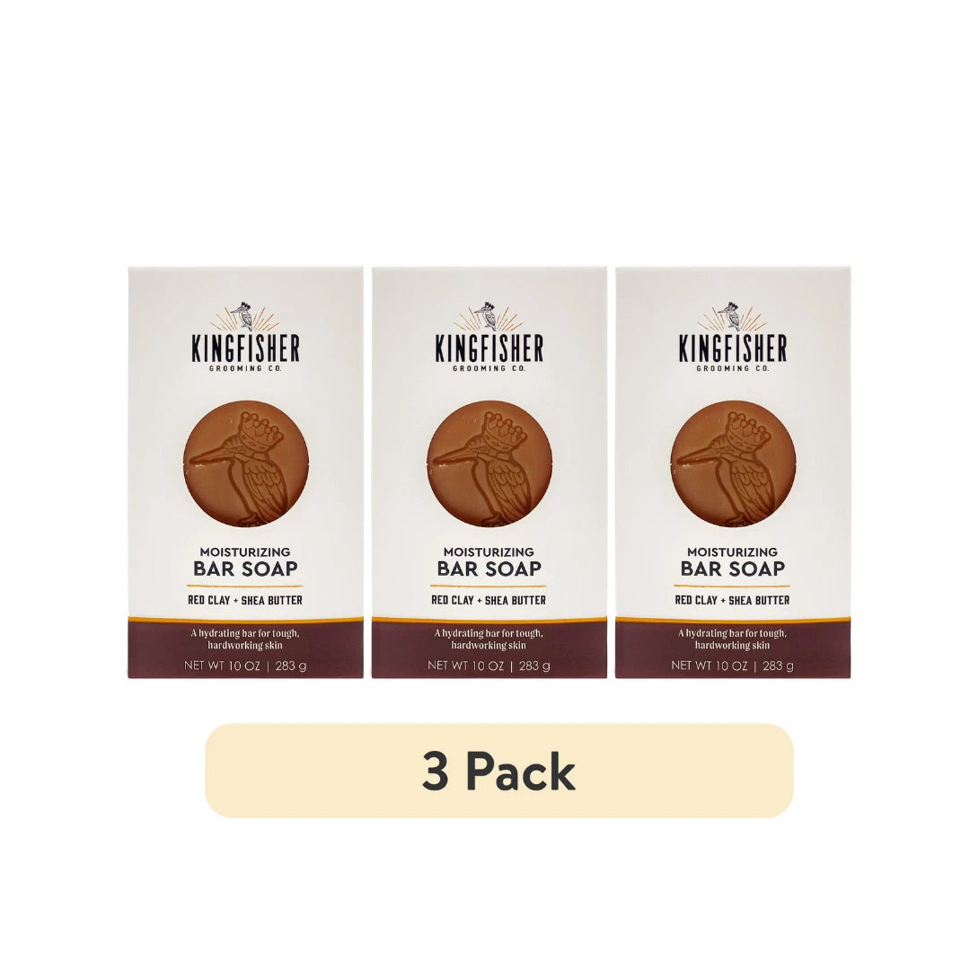 (3 pack) Kingfisher Co. Men's Moisturizing Bar Soap, Bourbon and Maple, 10 oz - Fittings N' Valves