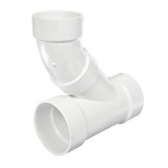 6" PVC DWV Combination Wye & 1/8 Bend 2-Piece