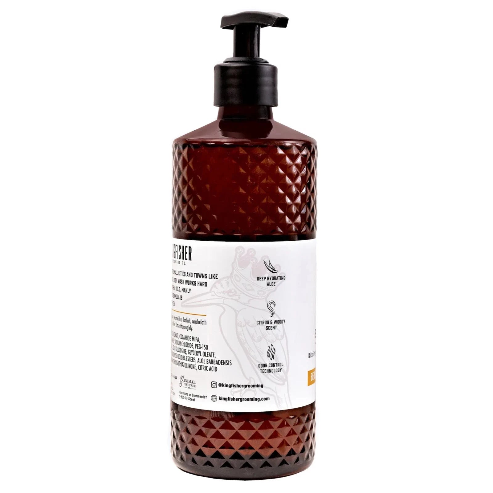 Kingfisher Co. Men's Body Wash, Smoky Mountain and Vanilla, 18 oz - Made in USA - Fittings N' Valves