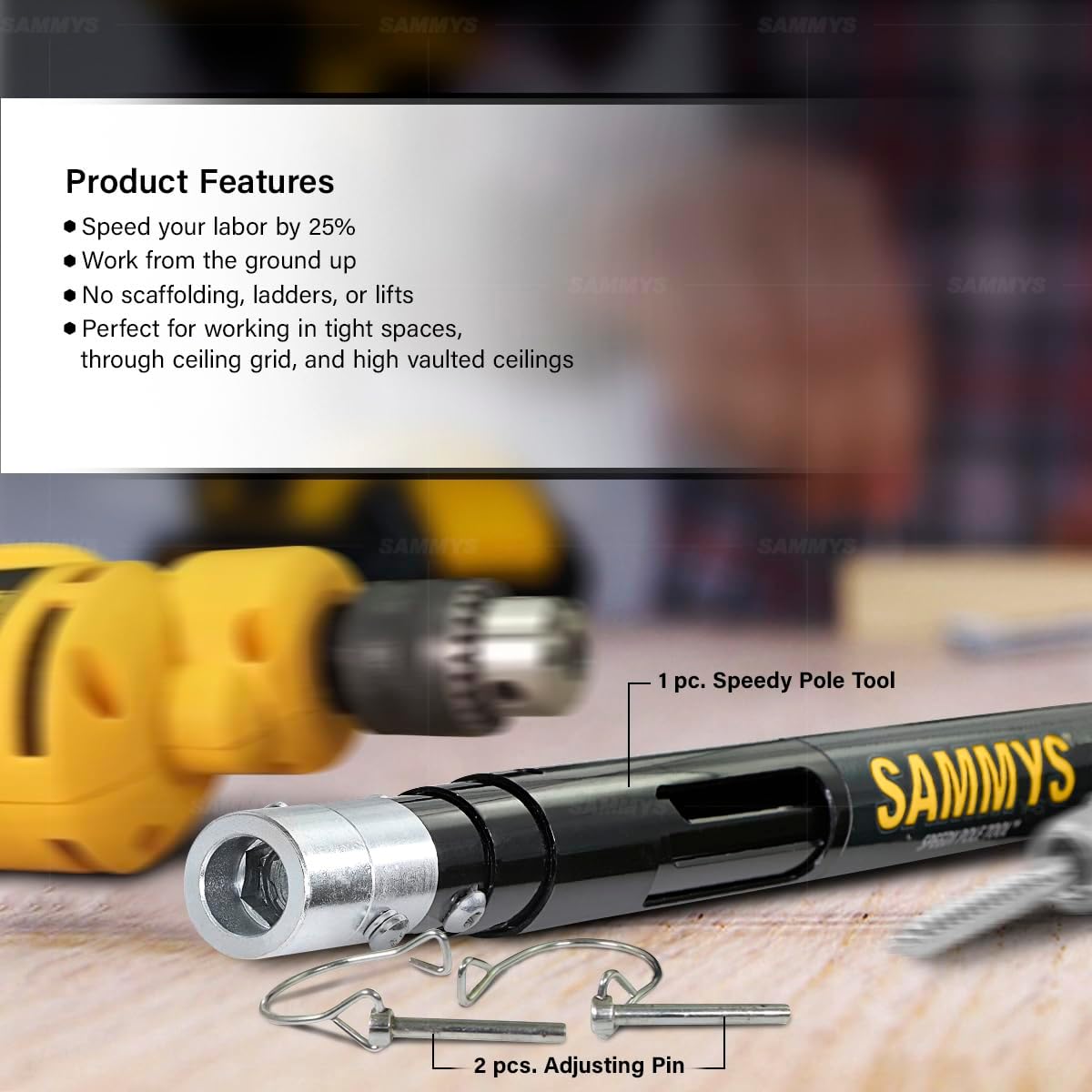 Sammys SP6 Telescoping Speedy Pole Tool, 6' - 18 Feet, Easy & Safe - Fittings N' Valves
