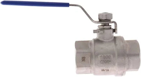 3/4" Stainless Steel Full-Port 2-Piece Ball Valve, FPT, 1000 PSI CWP, LF - Fittings N' Valves