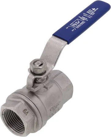 3/4" Stainless Steel Full-Port 2-Piece Ball Valve, FPT, 1000 PSI CWP, LF - Fittings N' Valves