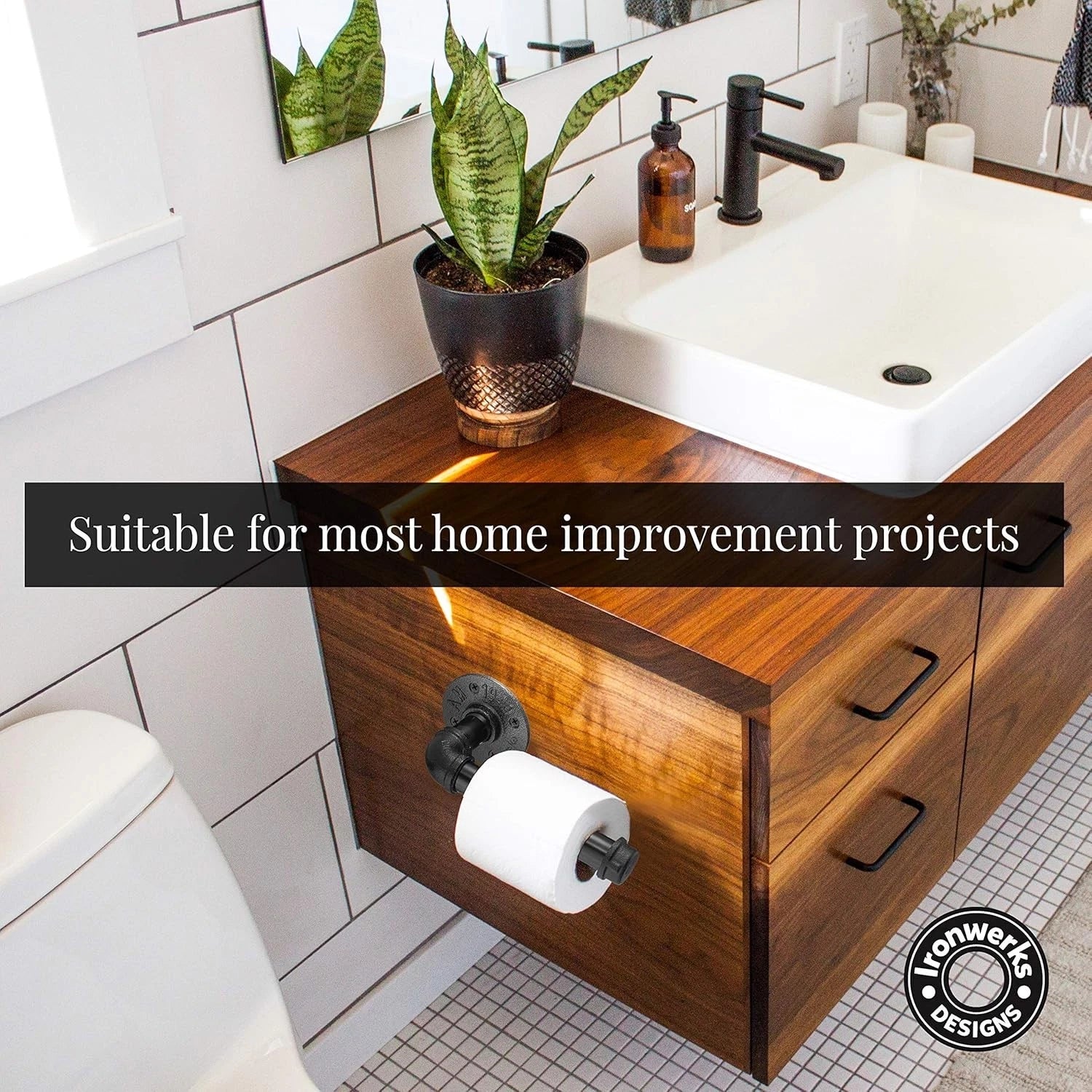 Black Iron Electroplated Toilet Paper Holder - Fittings N' Valves