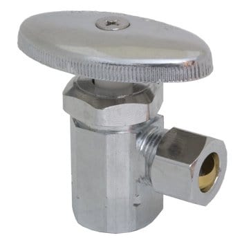 3/8" FIP x 3/8" Compression Lead Free Chrome Plated Brass Supply Stop