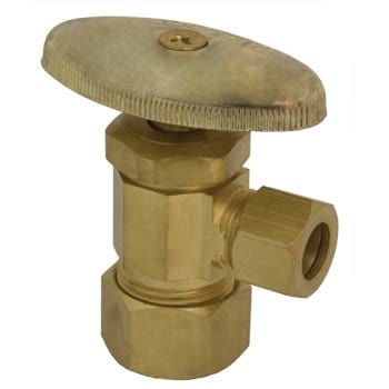 5/8" OD Compression x 3/8" OD Compression Rough Brass Stop