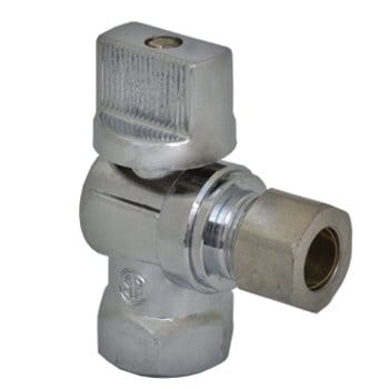1/2" FIP x 3/8" OD Compression Chrome Plated Brass  Supply Stop