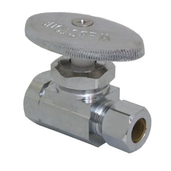1/2" FIP x 3/8" OD Compression Lead Free Chrome Plated Brass Supply Stop