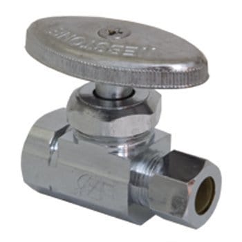 5/8" OD Compression x  3/8" OD Compression Chrome Plated Brass Supply Stop