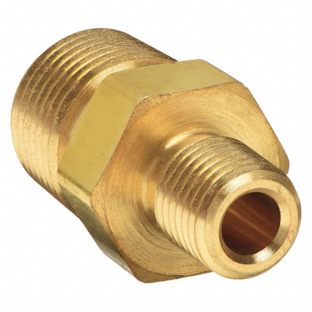 1/4" x 1/8" Brass Hex Nipple - Fittings N' Valves