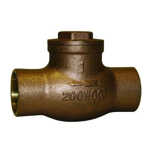 1" Brass Sweat (Solder) Swing Check Valve (Lead Free)